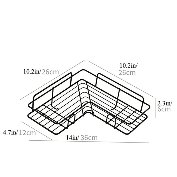 2PC Corner Shower Caddy - Picture 2 of 5